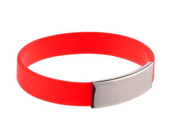 Силиконовый браслет Brisky с металлическим шильдом, красный, Цвет: красный, Размер: 20