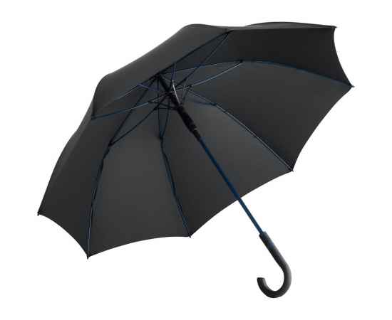 Зонт-трость с цветными спицами Color Style, синий с черной ручкой, Цвет: синий, Размер: длина 89 см