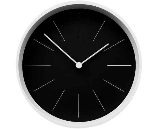 Часы настенные Neo, черные с белым, Цвет: белый, черный, Размер: диаметр 29 см