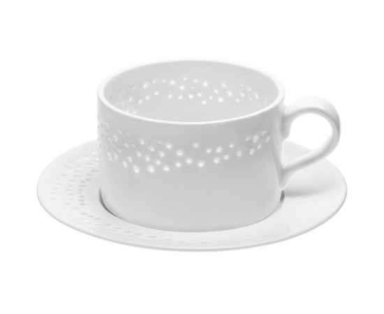 Чайная пара Coralli Luziano, белая, Объем: 300, Размер: чашка: диаметр 9