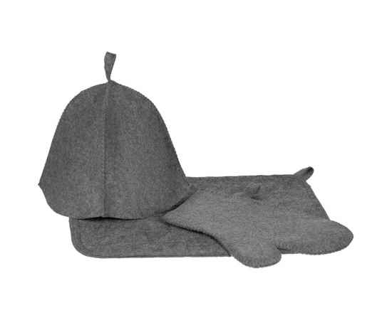 Набор для бани «Парилка», серый, Цвет: серый, Размер: шапка: клин 18х24 см