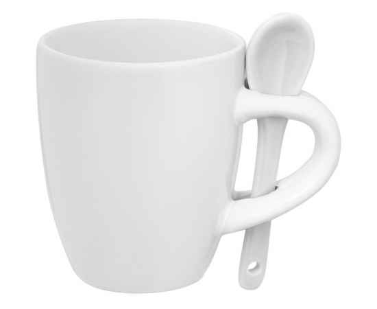 Кофейная кружка Pairy с ложкой, белая, Цвет: белый, Объем: 100, Размер: кружка: диаметр 5