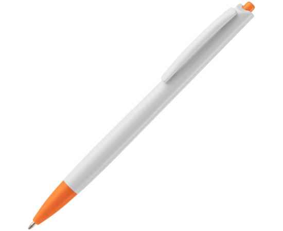 Ручка шариковая Tick, белая с оранжевым, Цвет: оранжевый, Размер: 14