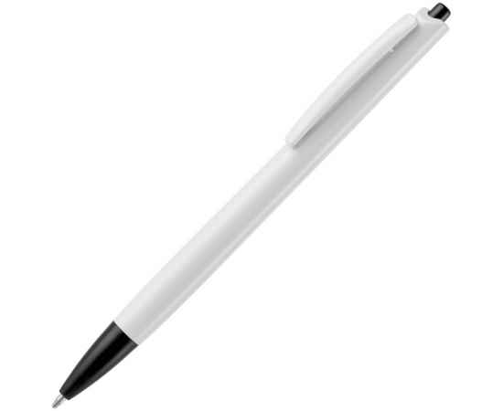 Ручка шариковая Tick, белая с черным, Цвет: черный, Размер: 14