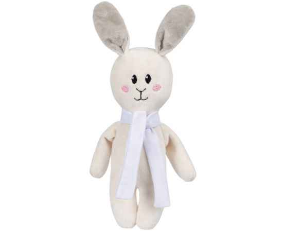 Мягкая игрушка Beastie Toys, заяц с белым шарфом, Цвет: белый, Размер: 27