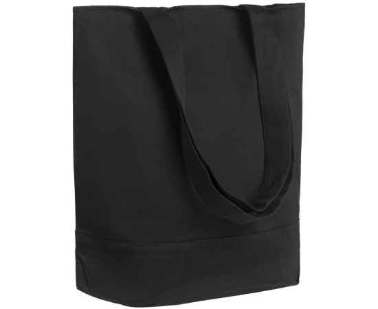 Сумка для покупок на молнии Shopaholic Zip, черная, Цвет: черный, Размер: 44х40х14 см, ручки: 68х3,5 см