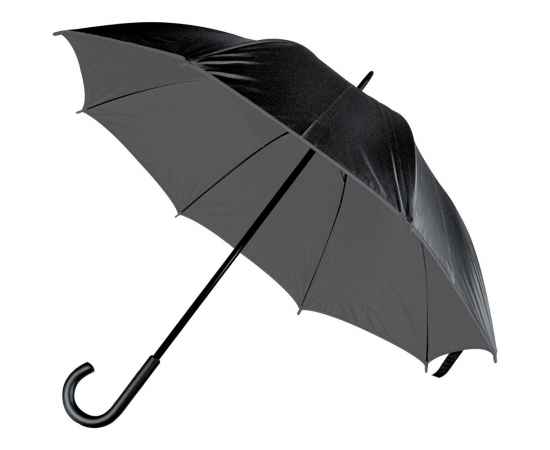 Зонт-трость Downtown, черный с серым, Цвет: серый, Размер: диаметр купола 102 см