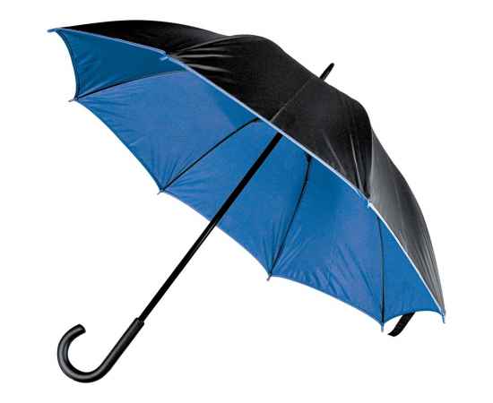 Зонт-трость Downtown, черный с синим, Цвет: синий, Размер: диаметр купола 102 см