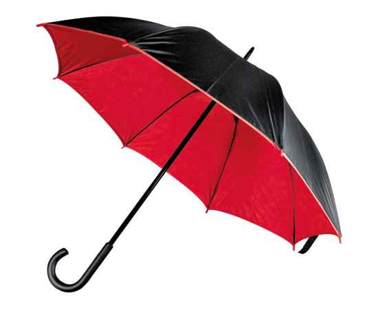 Зонт-трость Downtown, черный с красным, Цвет: красный, Размер: диаметр купола 102 см