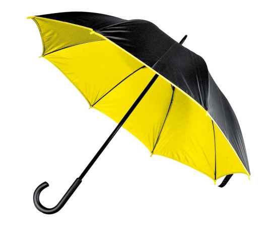 Зонт-трость Downtown, черный с желтым, Цвет: черный, желтый, Размер: диаметр купола 102 см, длина 88 см