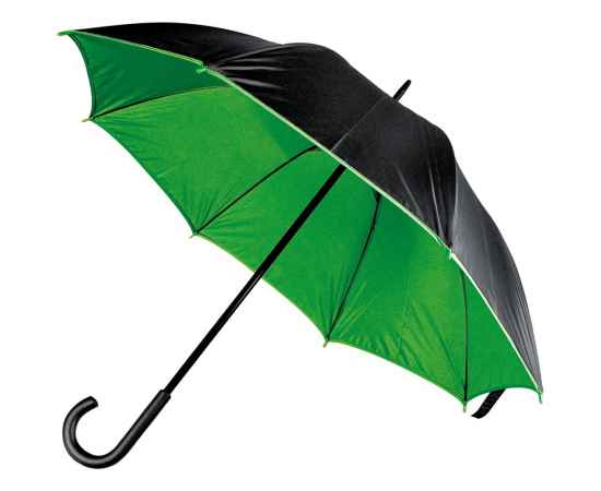 Зонт-трость Downtown, черный с зеленым, Цвет: зеленый, Размер: диаметр купола 102 см