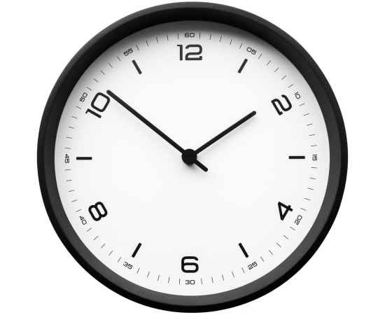 Часы настенные Weis, белые с черным, Цвет: черный, Размер: диаметр 29 см