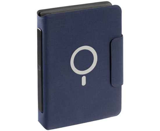 Органайзер с блокнотом и аккумулятором Oiro, синий, Цвет: синий, Размер: 23х17х3 см