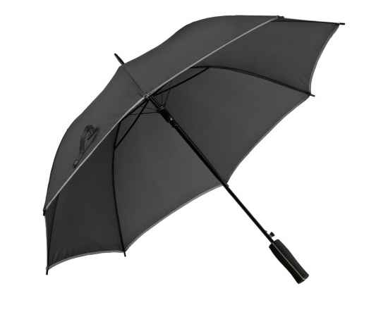 Зонт-трость Jenna, черный с серым, Цвет: серый, Размер: диаметр купола 104 с