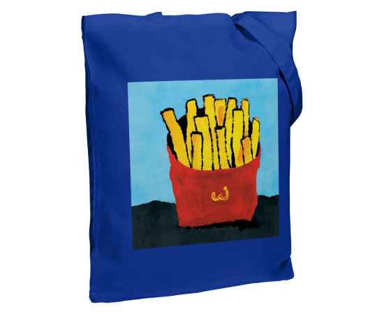 Холщовая сумка «Фри», ярко-синяя, Цвет: синий, Размер: 35х38х6 см