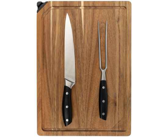 Набор для мяса Slice Twice с ножом-слайсером и вилкой, Размер: доска: 40х27