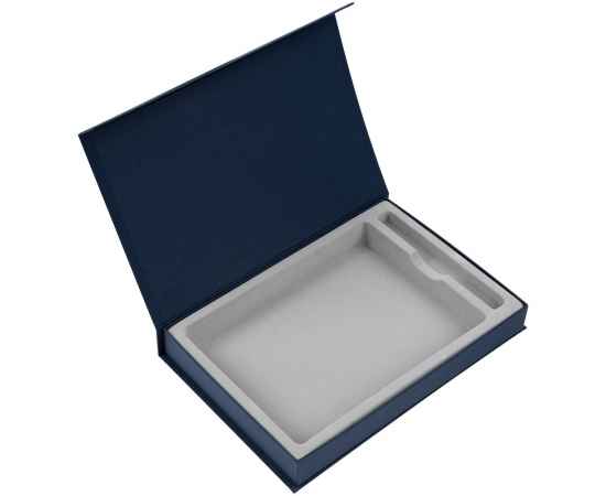 Коробка Silk с ложементом под ежедневник 15х21 и ручку, синяя, Цвет: синий, Размер: 27х18х3
