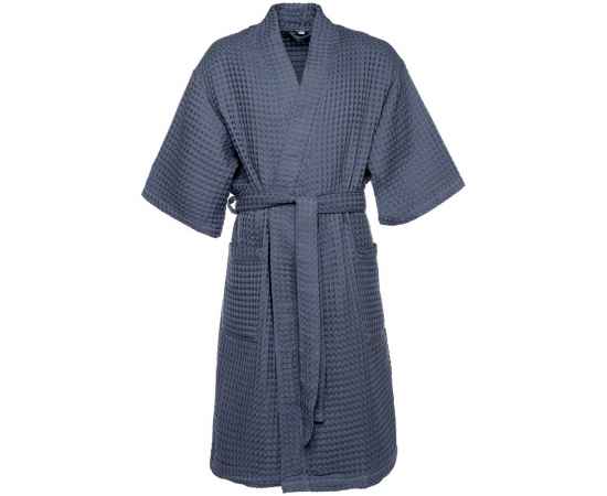 Халат вафельный мужской Boho Kimono, темно-серый (графит), размер XL (52-54), Цвет: темно-синий, Размер: XL