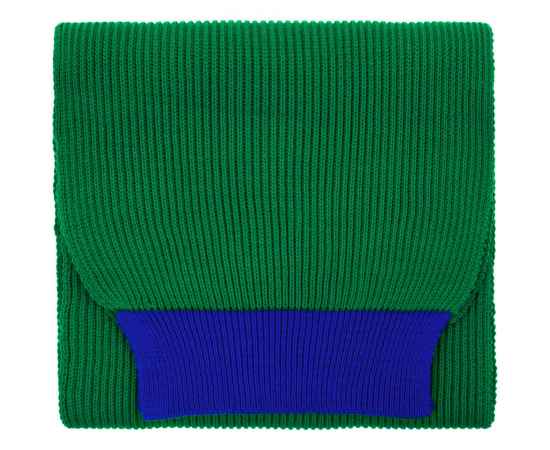 Шарф Snappy, зеленый с синим, Цвет: зеленый, синий, Размер: 24х140 см