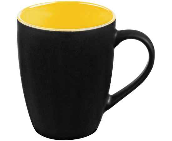 Кружка Bright Tulip, матовая, черная с желтым, Цвет: черный, желтый, Объем: 300, Размер: высота 10,5 см, диаметр 8,3 см, диаметр дна 5,5 см