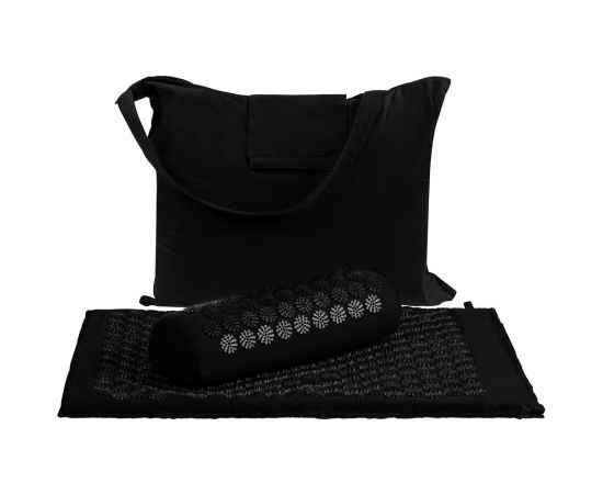 Массажный коврик с подушкой Akuna, черный, Цвет: черный, Размер: коврик: 68х42х2 см