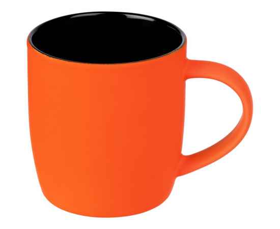 Кружка Surprise Touch Black c покрытием софт-тач, оранжевая, Цвет: оранжевый, Объем: 300, Размер: верхний диаметр 8