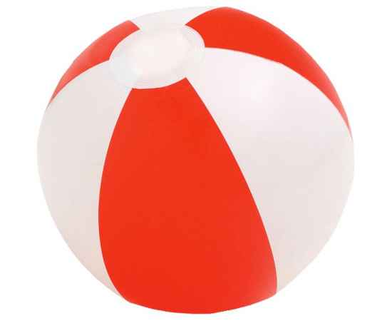 Надувной пляжный мяч Cruise, красный с белым, Цвет: красный, Размер: диаметр 21 см
