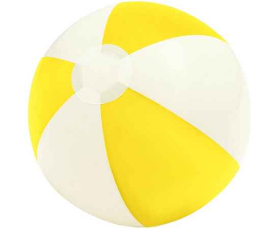 Надувной пляжный мяч Cruise, желтый с белым, Цвет: желтый, Размер: диаметр 21 см