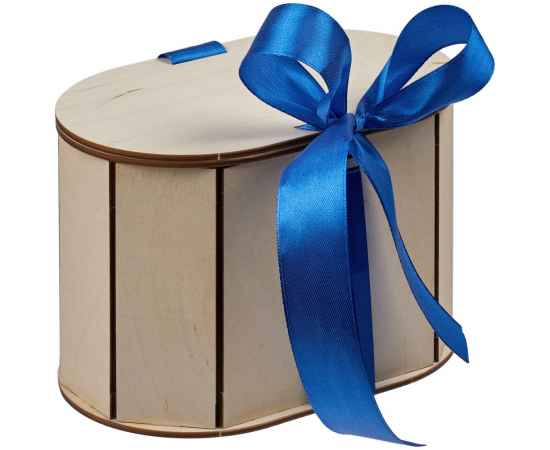 Коробка Drummer, овальная, с синей лентой, Цвет: синий, Размер: 17х11х12 с