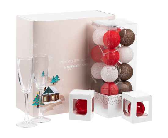Набор Merry Moments для шампанского, красный, Цвет: красный, Размер: 32х33