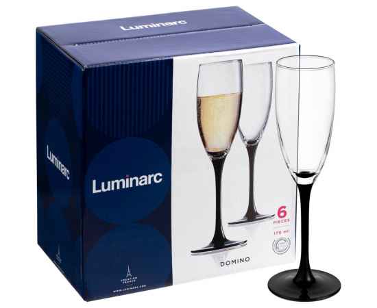 Набор из 6 бокалов для шампанского «Домино», Объем: 150, Размер: высота 22