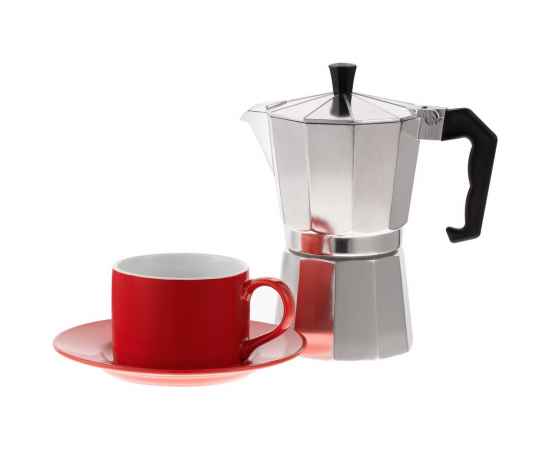 Набор для кофе Clio, красный, Цвет: красный, Объем: 200, Размер: кофеварка: высота 19 см
