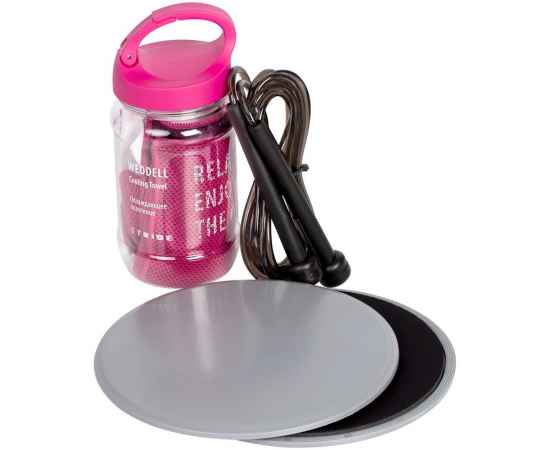 Набор для фитнеса PinkyGrey, со скакалкой, Размер: фитнес-диски: диаметр 17