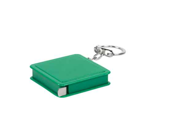 Брелок-рулетка (1 м), зеленый, 4х4х1 см, пластик, тампопечать, Цвет: зеленый
