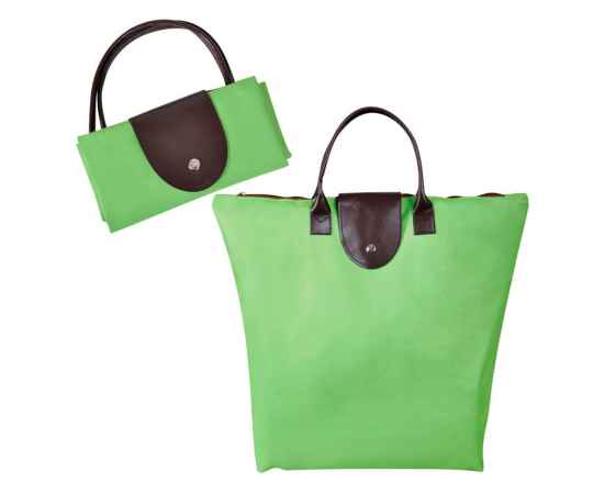 Сумка для шопинга, 'Glam UP'  зелёный, 39х29х7, Полиэстер 600D, иск кожа, Цвет: зеленый