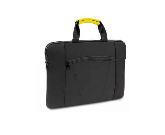 Конференц-сумка XENAC, черный/желтый, 38 х 27 см, 100% полиэстер, Цвет: желтый