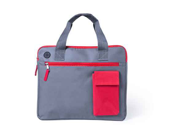 Конференц-сумка RADSON, серый/красный, 35 х 30 x 2 см, 100% полиэстер 600D, Цвет: красный, серый
