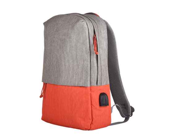 Рюкзак 'Beam', серый/оранжевый, 44х30х10 см, ткань верха: 100% полиамид, подкладка: 100% полиэстер, Цвет: оранжевый, серый, Размер: 44*30*10 см