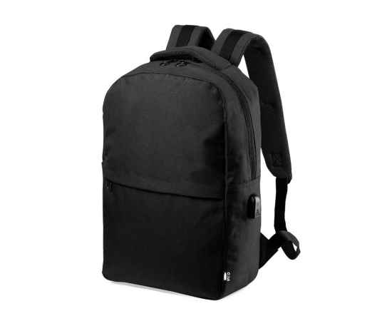 Рюкзак KONOR, черный, 41x29x13 см, 100% полиэстер RPET, 600D, Цвет: Чёрный