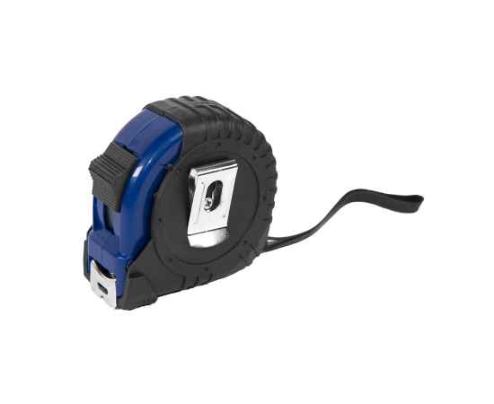 Рулетка GRADE с металлическим клипом 5 м., синяя, пластик, Цвет: черный, синий