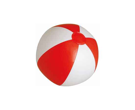 SUNNY Мяч пляжный надувной, бело-красный, 28 см, ПВХ, Цвет: белый, красный