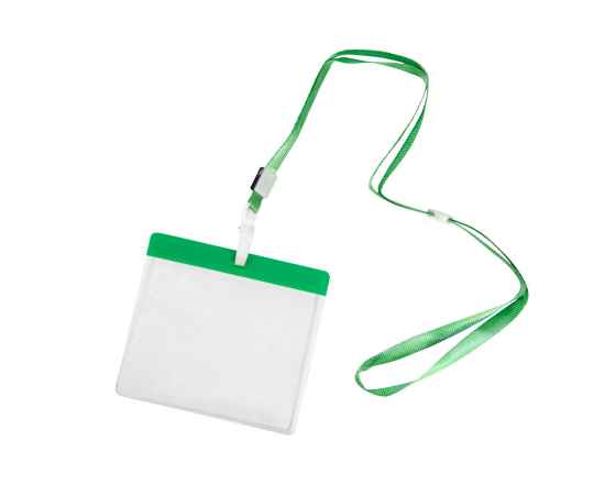 Ланъярд с держателем для бейджа MAES, зеленый, 11,2х0,5 см, полиэстер, пластик, тампопечать, шелкогр, Цвет: зеленый