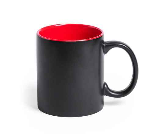 Кружка BAFY, черный с красным, 350мл, 9,6х8,2см, тонкая керамика, Цвет: черный, красный