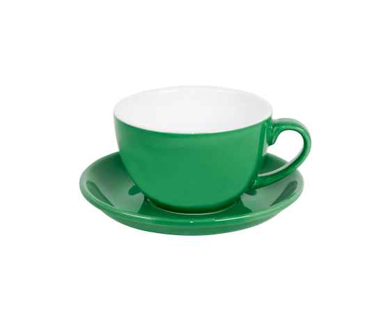 Чайная/кофейная пара CAPPUCCINO, зеленый, 260 мл, фарфор, Цвет: зеленый