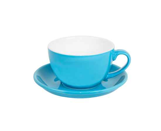 Чайная/кофейная пара CAPPUCCINO, голубой, 260 мл, фарфор, Цвет: голубой