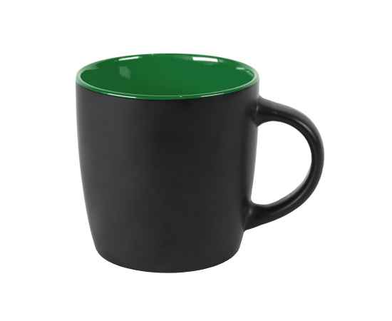 Кружка INTRO, черный с зеленым, 350 мл, керамика, Цвет: черный, зеленый