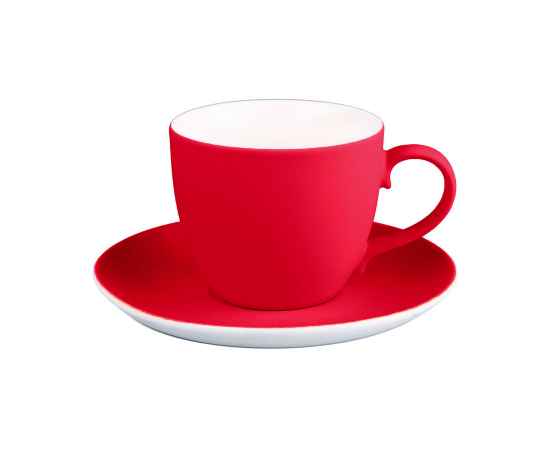 Чайная пара TENDER, 250 мл, красный, фарфор, прорезиненное покрытие, Цвет: красный