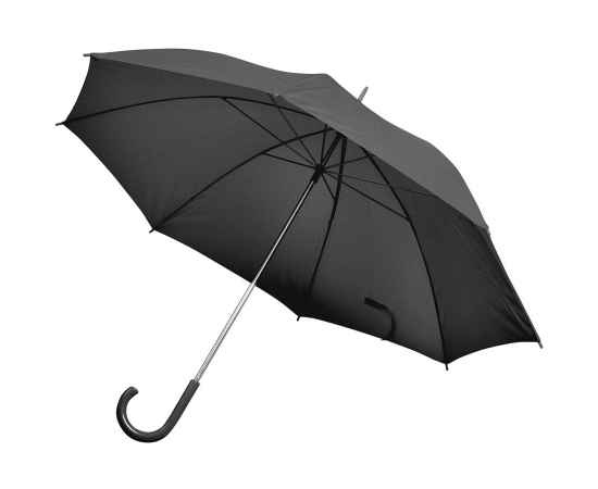 Зонт-трость с пластиковой ручкой, механический, черный, D=103 см, 100% полиэстер 190 T, Цвет: Чёрный