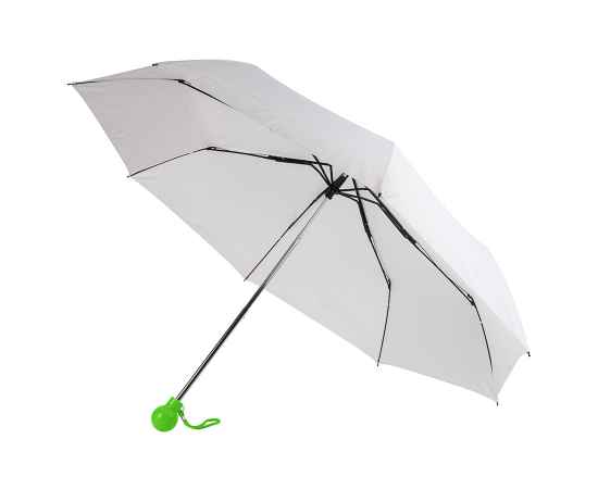 Зонт складной FANTASIA, механический, белый со светло-зеленой ручкой, Цвет: белый, зеленое яблоко
