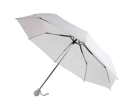 Зонт складной FANTASIA, механический, белый с серой ручкой, Цвет: белый, серый